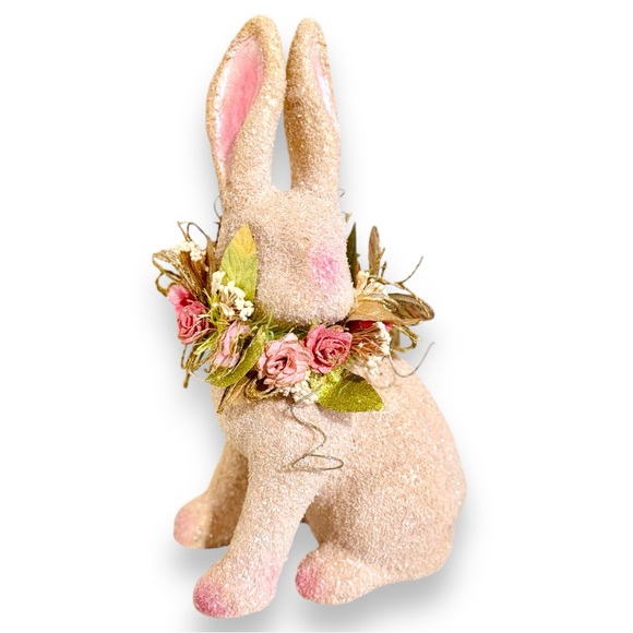 HOLIDAY TREE Marcarone Jeweled Capiz Easter Bunny- Adorable 16" H Rabbit - Picture 1 of 12